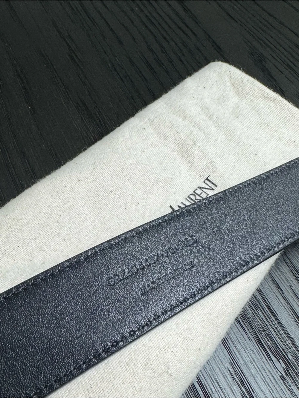 Saint Laurent YSL Cassandre Leather Belt Black 70/28